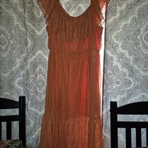Elegant Orange Women's Dress
